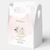 Minimalistische chique roze rozen eucalyptus goude bedankdoosjes (Geopend)