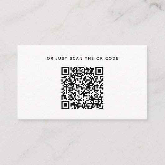 Minimalistische chique trouwdetails + QR-code | ee Informatiekaartje (Achterkant)