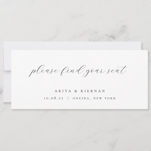 Minimalistische chique trouwtafel zit Kaart header (Voorkant)