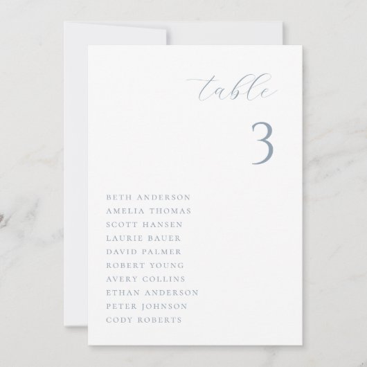Minimalistische chique trouwtafel zittende Kaart (Voorkant)