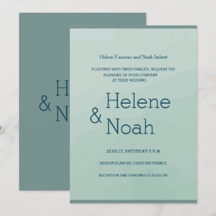 Minimalistische chique turquoise blauw waterverf b kaart