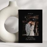 Minimalistische chique zwart elegante bruiloft aan save the date<br><div class="desc">Minimalistische Chique Zwart Elegante Bruiloft Custom Foto Opslaan van de Datum</div>