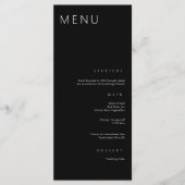 Minimalistische chique zwart-wit moderne bruiloft menu (Voorkant)