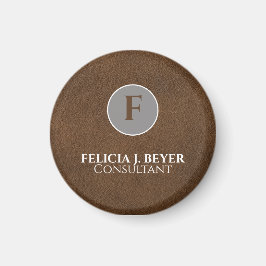 Minimalistische Chocoladebruine Gepersonaliseerde Magneet