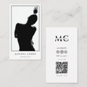 Minimalistische choreograaf DJ Dance Instructor Wh Visitekaartje (Voorkant / Achterkant)