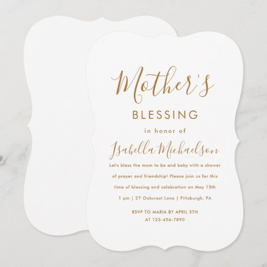 Minimalistische Christelijke Moeder Zegen Partij Kaart (Voorkant / Achterkant)