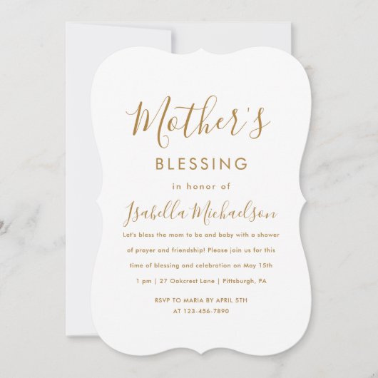 Minimalistische Christelijke Moeder Zegen Partij Kaart (Voorkant)