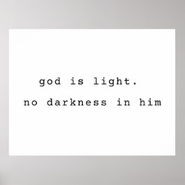 Minimalistische christelijke poster God is Licht