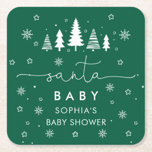 Minimalistische Christmas Baby shower groen Kartonnen Onderzetters
