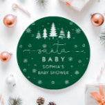 Minimalistische Christmas Green Santa Baby shower Papieren Bordje<br><div class="desc">Voeg een feestelijk tintje toe aan uw baby shower met deze Minimalistische Christmas Baby shower Paper Borden. Met een prachtig arrangement dennen en sneeuwvlokken bessen, deze borden brengen warmte en elegantie aan uw vakantie vieren. Ideaal voor baby showers, genderonthullingen of elke winterse bijeenkomst, ze combineren functionaliteit met stijl, zodat uw...</div>