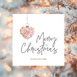 Minimalistische Christmas Heart Ornament Holiday K Feestdagenkaart