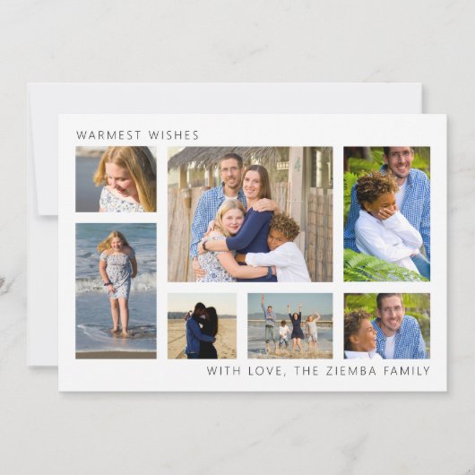 Minimalistische Christmas Photo Collage Kaart (Voorkant)