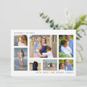 Minimalistische Christmas Photo Collage Kaart (Staand voorkant)