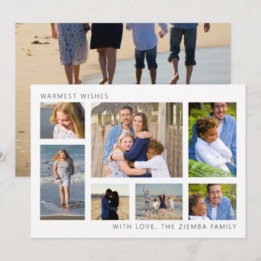 Minimalistische Christmas Photo Collage Kaart (Voorkant / Achterkant)