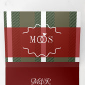 Minimalistische Christmas Plaid White Ring Logo br Drieluik Uitnodiging (Binnenzijde eerst)