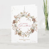 Minimalistische Christmas Wreath Holiday Kaart (Voorkant)