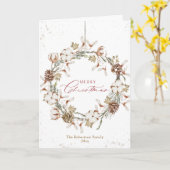 Minimalistische Christmas Wreath Holiday Kaart (Gele Bloem)