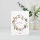 Minimalistische Christmas Wreath Holiday Kaart (Staand voorkant)