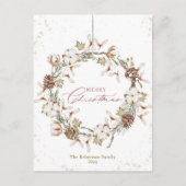 Minimalistische Christmas Wreath Holiday Kaart (Voorkant)