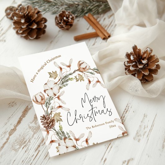 Minimalistische Christmas Wreath Holiday Kaart