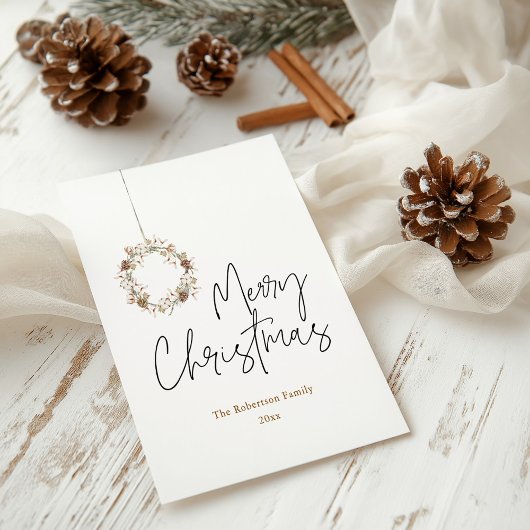 Minimalistische Christmas Wreath Holiday Kaart