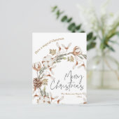 Minimalistische Christmas Wreath Holiday Kaart (Staand voorkant)