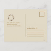 Minimalistische Christmas Wreath Holiday Kaart (Achterkant)