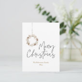 Minimalistische Christmas Wreath Holiday Kaart (Staand voorkant)