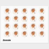 Minimalistische Chrysanthemum bruiloft Ronde Sticker (Vel)