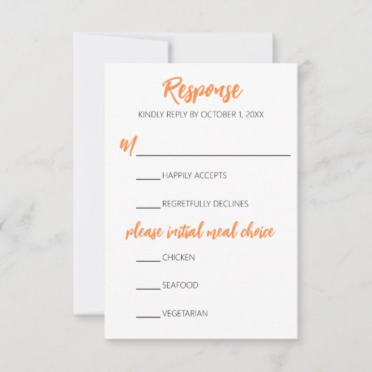 Minimalistische Chrysanthemum Bruiloft RSVP Kaart (Voorkant)