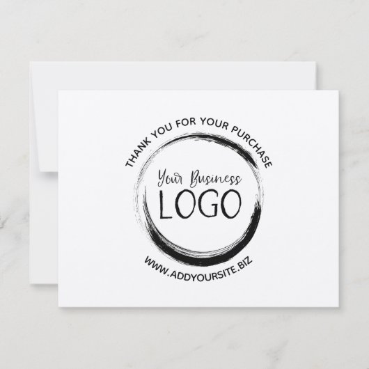 Minimalistische Cirkel Logo Aankoop Bedankkaart (Voorkant)