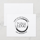 Minimalistische Cirkel Logo Aankoop Bedankkaart (Voorkant / Achterkant)