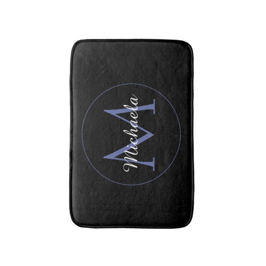 Minimalistische cirkel moderne monogram initiaal n badmat (Voorkant Verticaal)