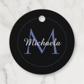 Minimalistische cirkel moderne monogram initiaal n bedankjes labels (Voorkant)