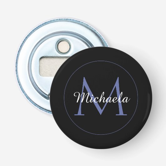 Minimalistische cirkel moderne monogram initiaal n button flesopener (Voorkant)