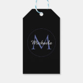 Minimalistische cirkel moderne monogram initiaal n cadeaulabel (Achterkant)