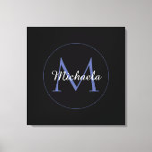 Minimalistische cirkel moderne monogram initiaal n canvas afdruk (Voorkant)
