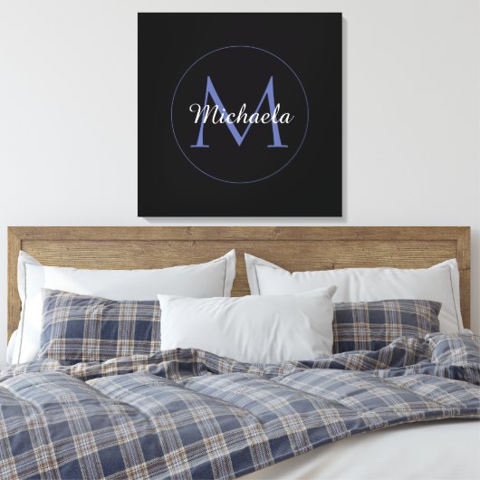 Minimalistische cirkel moderne monogram initiaal n canvas afdruk (Insitu (Slaapkamer))
