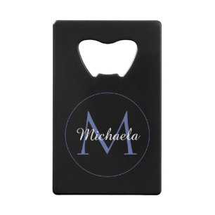 Minimalistische cirkel moderne monogram initiaal n creditkaart flessenopener