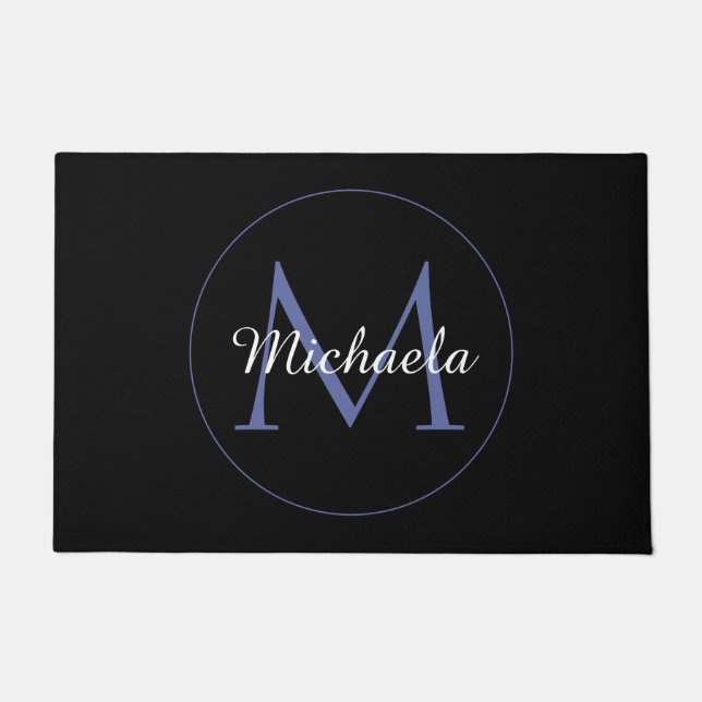 Minimalistische cirkel moderne monogram initiaal n deurmat (Voorkant)