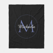 Minimalistische cirkel moderne monogram initiaal n fleece deken (Voorkant)
