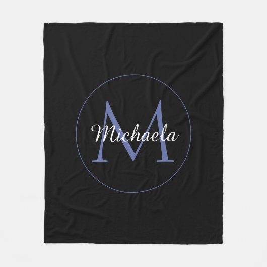 Minimalistische cirkel moderne monogram initiaal n fleece deken (Voorkant)