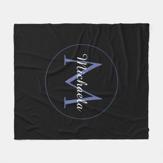 Minimalistische cirkel moderne monogram initiaal n fleece deken (Voorkant (Horizontaal))