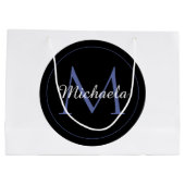 Minimalistische cirkel moderne monogram initiaal n groot cadeauzakje (Achterkant)