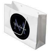 Minimalistische cirkel moderne monogram initiaal n groot cadeauzakje (Voorkant Gekanteld)