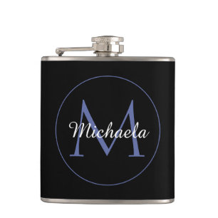 Minimalistische cirkel moderne monogram initiaal n heupfles