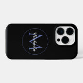 Minimalistische cirkel moderne monogram initiaal n iPhone hoesje (Achterkant horizontaal)