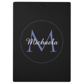 Minimalistische cirkel moderne monogram initiaal n klembord (Achterkant)