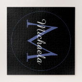 Minimalistische cirkel moderne monogram initiaal n legpuzzel (Horizontaal)