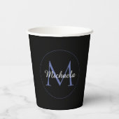 Minimalistische cirkel moderne monogram initiaal n papieren bekers (Achterkant)
